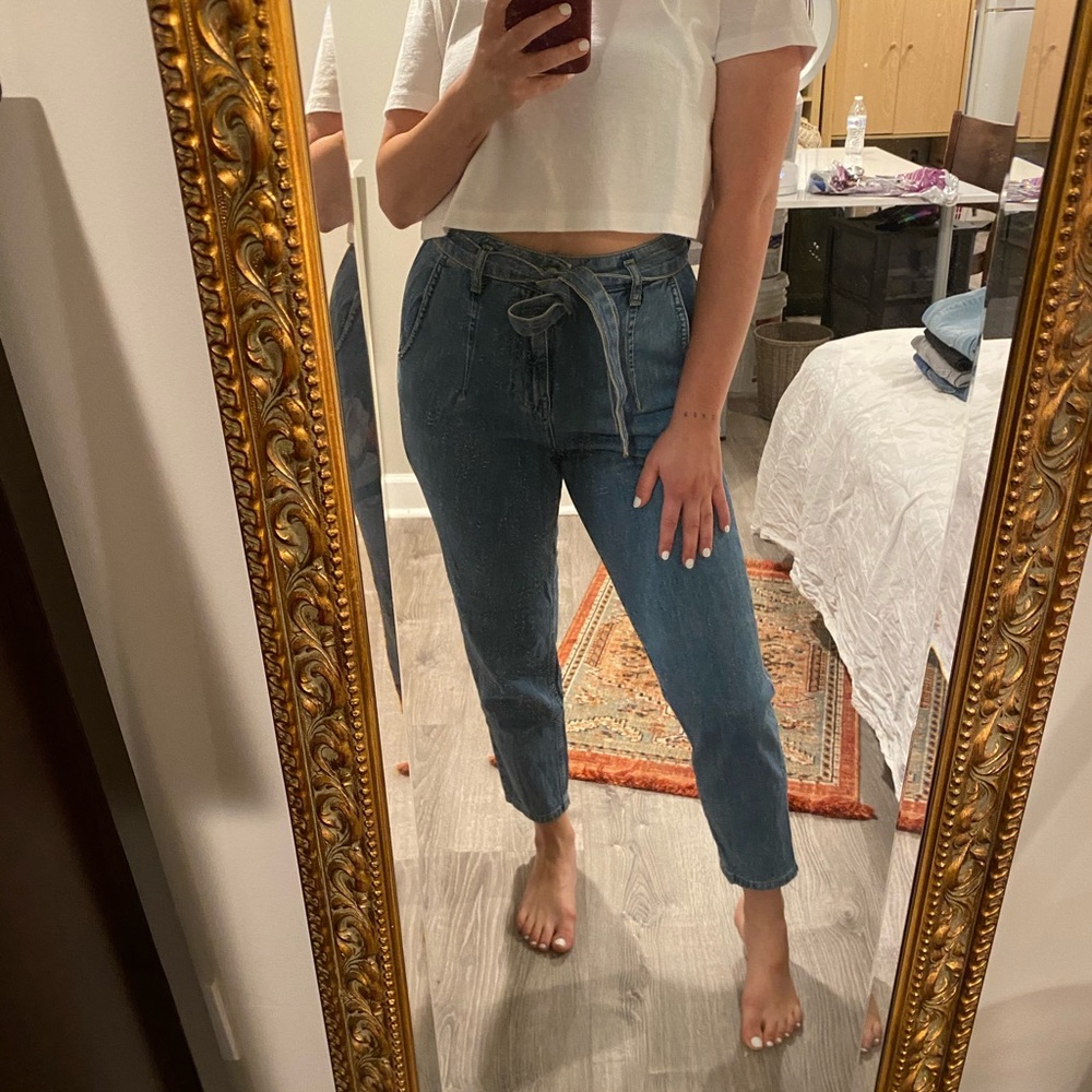 Defacto blue paperbag denim jeans